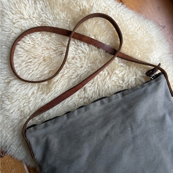 Waxed Canvas and Leather Crossbody - Picture 4 of 9
